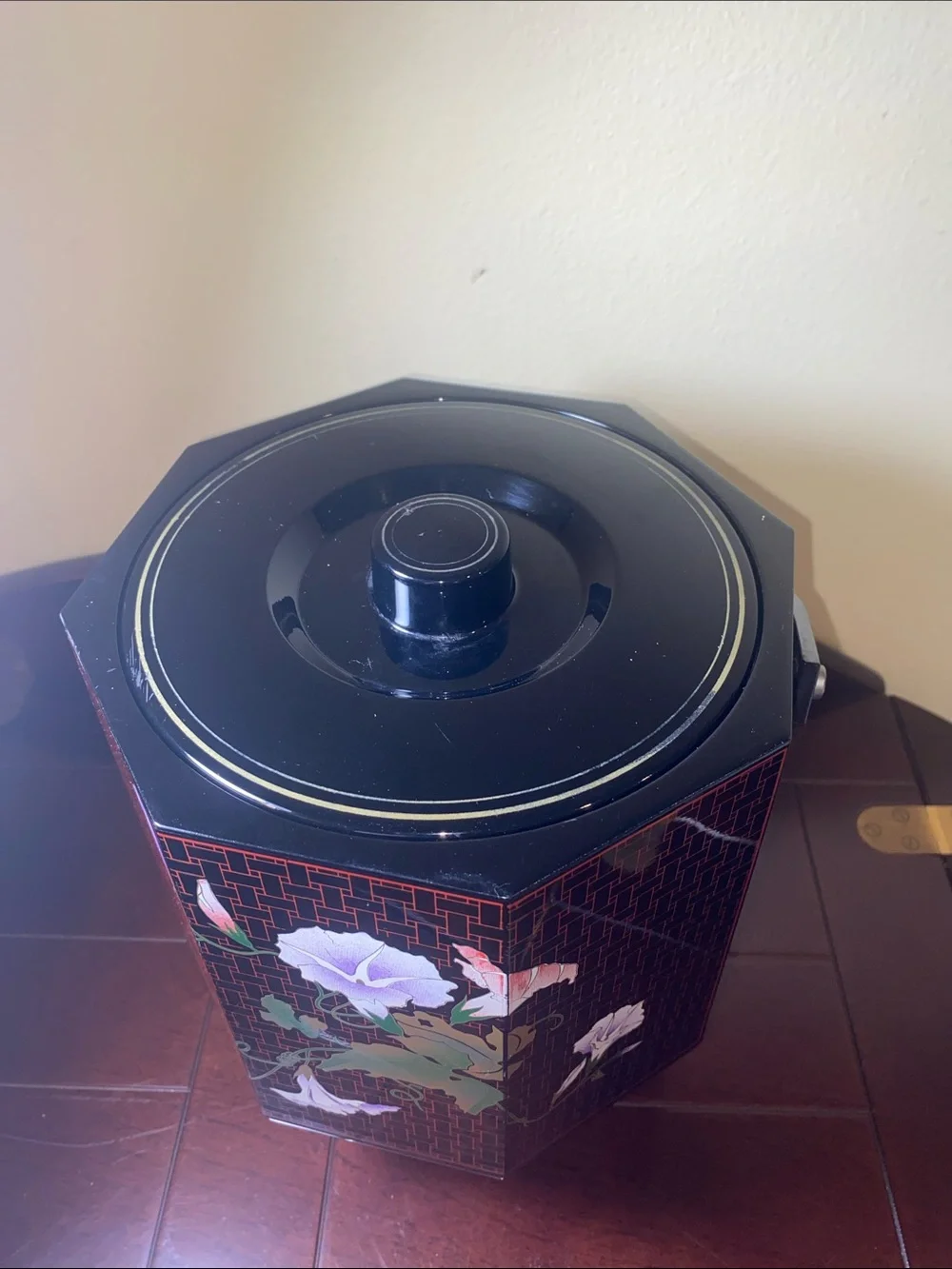 Mid-Century vintage Japanese lacquerware ice bucket vintage barware